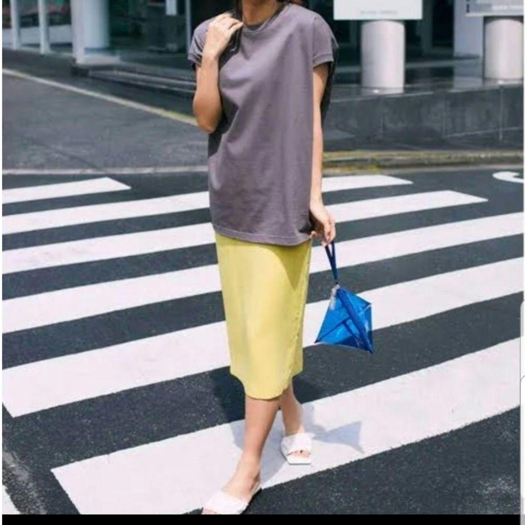 23区(ニジュウサンク)の23区 ボリュームコットンフレンチスリーブカラー　スレート系 レディースのトップス(Tシャツ(半袖/袖なし))の商品写真
