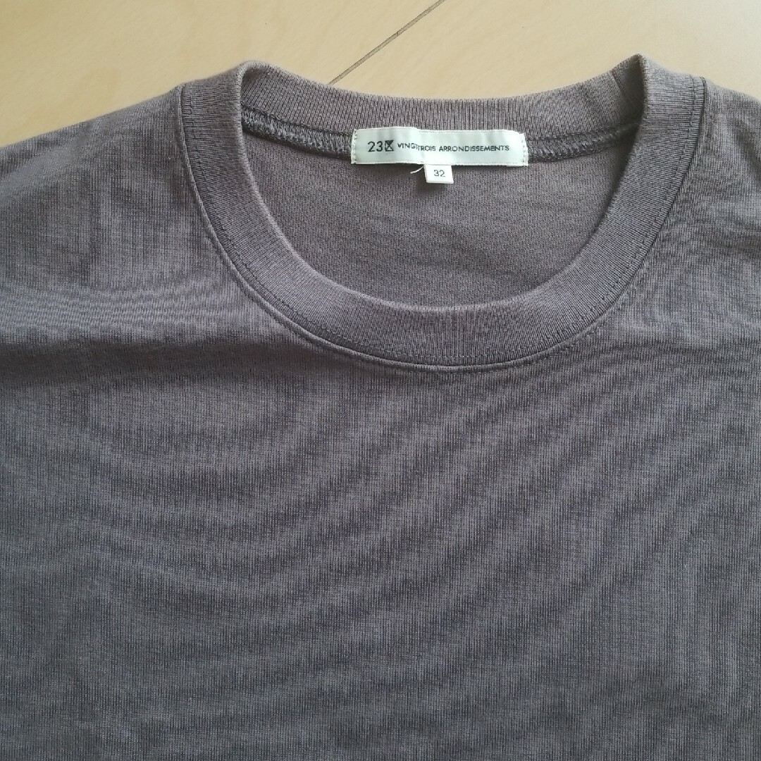 23区(ニジュウサンク)の23区 ボリュームコットンフレンチスリーブカラー　スレート系 レディースのトップス(Tシャツ(半袖/袖なし))の商品写真