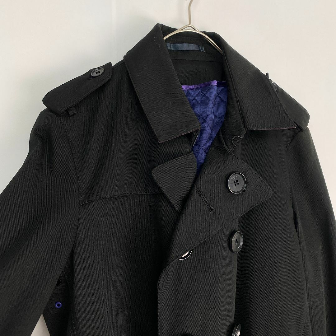 極美品✨　ポールスミス　ライナー付き　ベルト　トレンチコート　黒　ストライプ Paul Smith - ポールスミス トレンチコート 極上シルエット