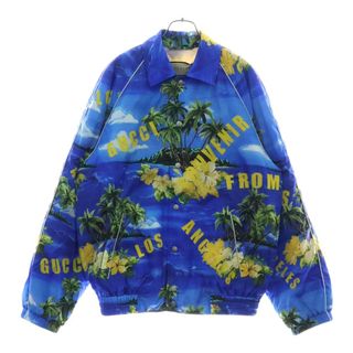 グッチ(GUCCI)のGUCCI グッチ 22AW スーベニアフロムロサンゼルス プリントナイロンジャケット ブルゾン マルチカラー ブルー ナイロン 46 694137 ZAJI0(ナイロンジャケット)