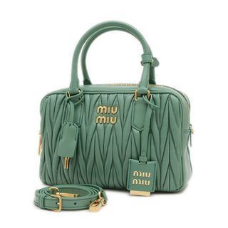 ミュウミュウ(MIU MIU)のミュウミュウ アルカディ マテラッセ 2WAYバッグ レザー サルビアグリーン(ハンドバッグ)