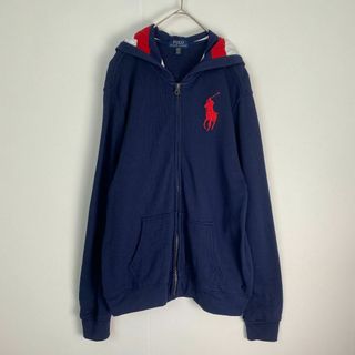 ポロラルフローレン(POLO RALPH LAUREN)の美品　ポロラルフローレン　パーカー　現行　ジップアップ　ホース刺しゅう　XL(パーカー)