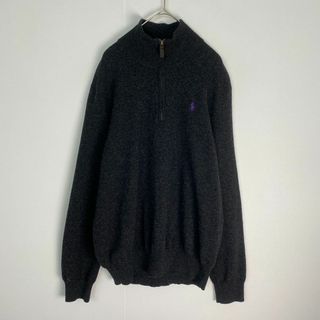 ポロラルフローレン(POLO RALPH LAUREN)の美品　ポロラルフローレン　ニット　ハーフジップ　レザーストラップ　ホース刺しゅう(ニット/セーター)