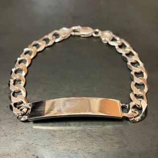 ITALY SILVER925 ID-PLATE BRACELETシルバーブレス(ブレスレット)