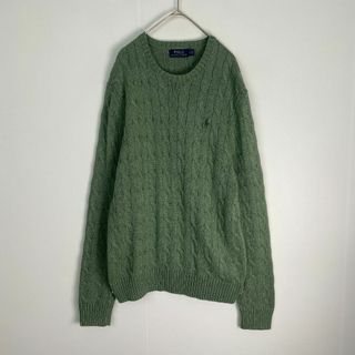 ポロラルフローレン(POLO RALPH LAUREN)の美品　ポロラルフローレン　ニット　現行　ケーブルニット　ホース刺しゅう(ニット/セーター)