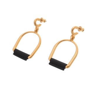 エルメス(HERMES)の中古 エルメス HERMES ユニセックス ピアス ゴールド/ブラック ヴォースイフト(ピアス)