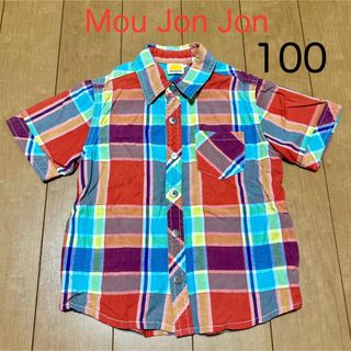 ムージョンジョン(mou jon jon)のMouJonJon ムージョンジョン チェック柄 襟付き 半袖 シャツ 100(ブラウス)