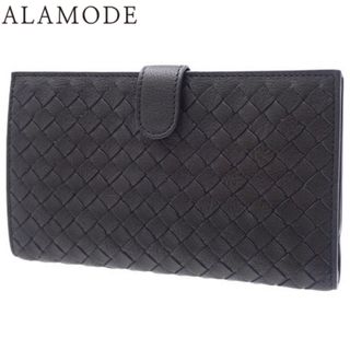 ボッテガヴェネタ(BOTTEGA VENETA)のBOTTEGAVENETA(ボッテガヴェネタ) イントレチャート ロングウォレット 長財布 両面財布 小物 二つ折り 2つ折り カーフ ブラック黒 ガンメタル金具 メンズ 40802148942【中古】【アラモード】(長財布)