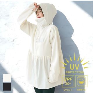 coca - 新品　coca UVカットギャザーパーカー ティアード ラッシュガード M　黒