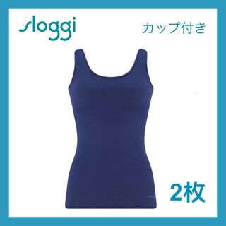 sloggi - スロギーゴーオールラウンドカップ付きトップ2 枚　ブルー　2枚