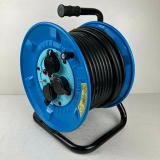 ЗЗNICHIDO 日動 100v 30m ドラム コードリール 防雨防塵型 アース付 NPW-E33 ブルー(その他)