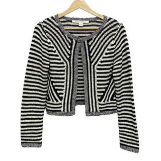 ダイアンフォンファステンバーグ(DIANE von FURSTENBERG)のDIANE VON FURSTENBERG(DVF)(ダイアン・フォン・ファステンバーグ) ジャケット サイズP M レディース美品  - 黒×白 長袖/ニット/ボーダー/春/秋(その他)
