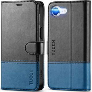 【色:ツートーンブラック&レイクブルー】TUCCH iPhone16e 対応 ケ(その他)