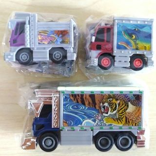 アオシマ(AOSHIMA)の【匿名配送】アオシマ デコトラ ミニカー プルバックカー 3種(ミニカー)