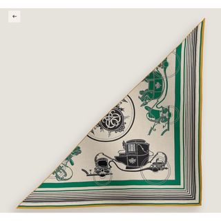 エルメス(HERMES)のHERMESトライアングル ジェアン カシミアシルク 《エクスリブリス》(バンダナ/スカーフ)