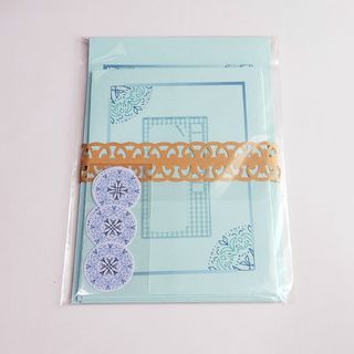 青１０～レターセット【ハンドメイド】(カード/レター/ラッピング)