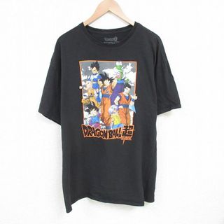 XL★古着 半袖 Tシャツ メンズ アニメ ドラゴンボール超 孫悟空 大きいサイズ コットン クルーネック 黒 ブラック 【spe】 25jun27 中古(Tシャツ/カットソー(半袖/袖なし))