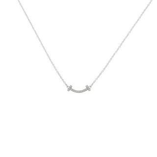 ティファニー(Tiffany & Co.)のティファニー T スマイル ミニ K18ホワイトゴールド ネックレス 中古(ネックレス)