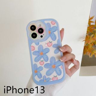 iphone13ケース カーバー TPU お洒落ブルーdh3(iPhoneケース)
