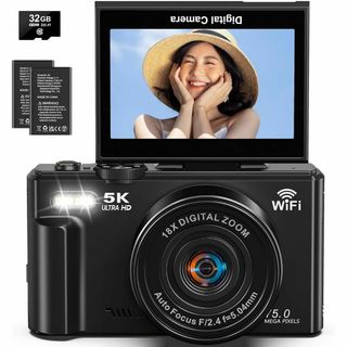 デジカメ 5K デジタル 5K録画 7500万画素 コンパクト 18倍デジタルズ(デジタル一眼)