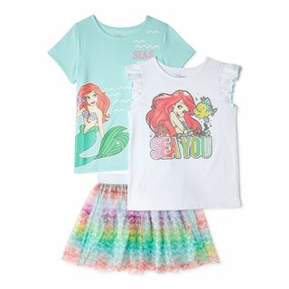 アリエル(アリエル)のアリエル Tシャツとスカート3点 サイズ6/6X 120 未使用品 USA購入(Tシャツ/カットソー)