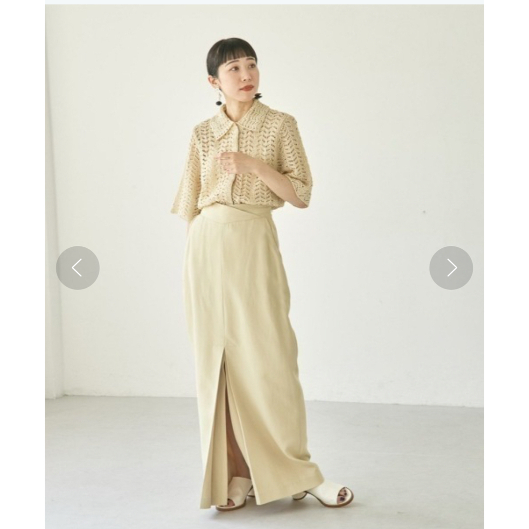 todayful Lace Knit Shirts cream 美品 TODAYFUL lace knit shirts