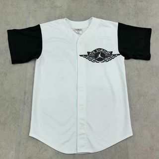 エアジョーダン　ジャンプマン　ゲームシャツ　半袖　古着　ブラック　ホワイト　L(Tシャツ/カットソー(半袖/袖なし))
