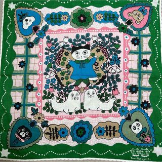 kilki キルキー　ハンカチ　フェアリー　グリーン　猫(ハンカチ)