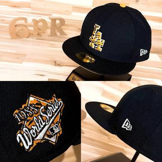 ニューエラ(NEW ERA)のレア【ニューエラ×ドジャース】タイガーLAロゴ 虎柄 キャップ 黒×オレンジ(キャップ)