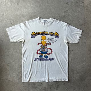 ヴィンテージ(VINTAGE)の90s グレイトフルデッド×シンプソンズ tシャツ USA製 ホワイト L 両面(Tシャツ/カットソー(半袖/袖なし))