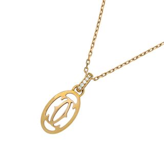 カルティエ(Cartier)の　カルティエ Cartier ロゴ ドゥーブル ダイヤモンド ネックレス K18PG ジュエリー(ネックレス)