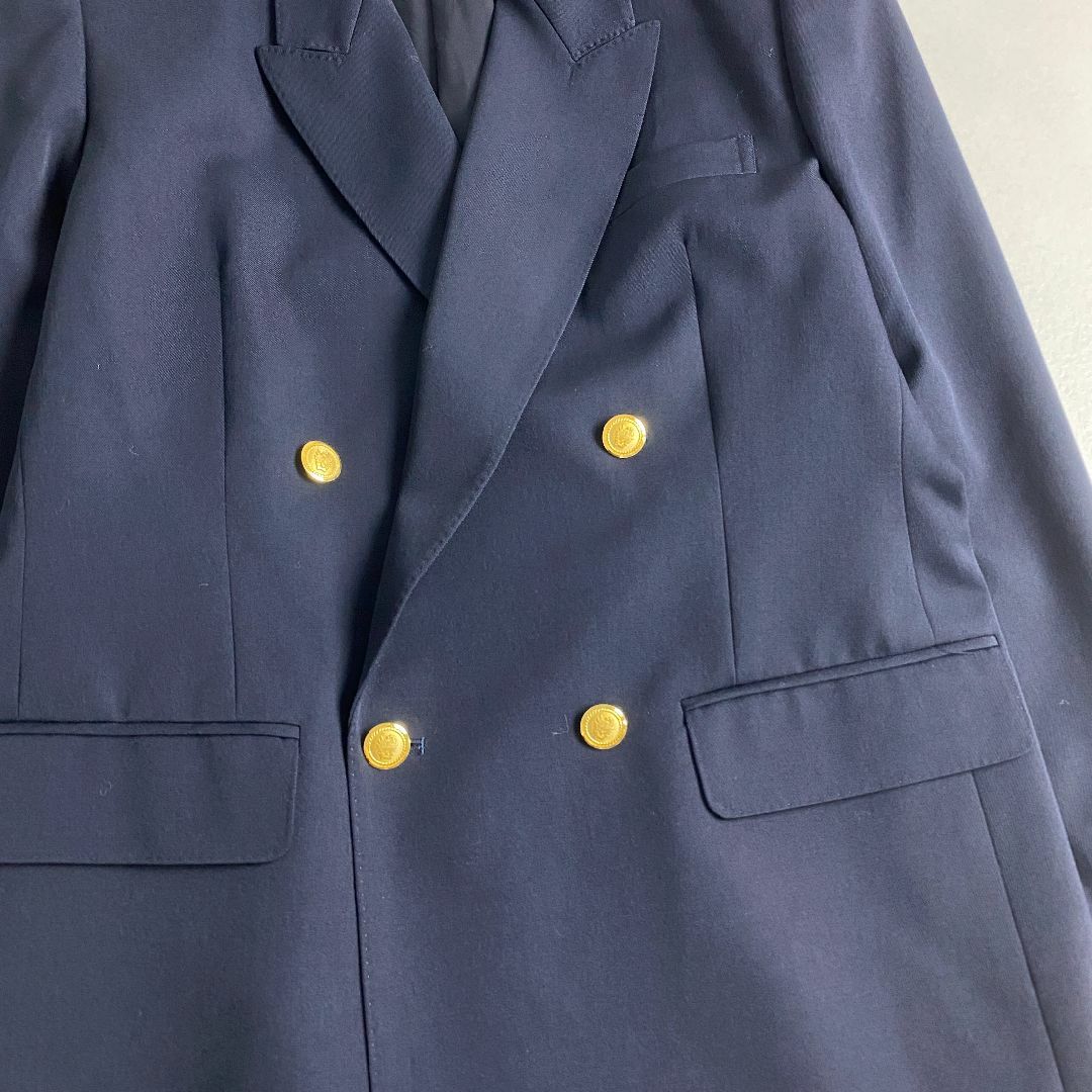 日本製 DAKS ダックス テーラードジャケット 紺ブレザー 金