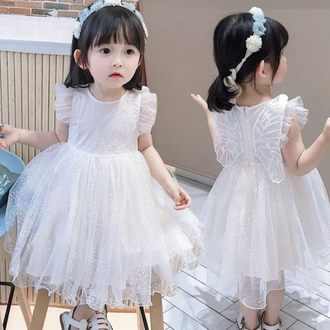 新品未使用　ベビー　キッズ　女の子　ドレス　ワンピース　 誕生日 90 キッズ/ベビー/マタニティのキッズ服女の子用(90cm~)(ドレス/フォーマル)の商品写真