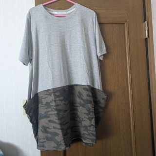 レイカズン(RayCassin)のRay Cassin＊裾が迷彩柄の半袖チュニック＊フリーサイズ(チュニック)