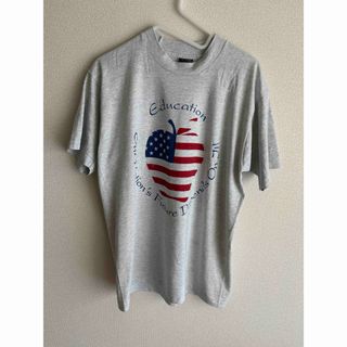 フルーツオブザルーム(FRUIT OF THE LOOM)の90s USA製 プリントTシャツ アメリカ国旗 × 教育メッセージ(Tシャツ/カットソー(半袖/袖なし))