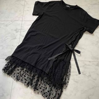 Tシャツワンピース　レースワンピース　ロングワンピース　フリルワンピース(ロングワンピース/マキシワンピース)