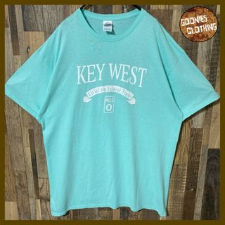 グリーン XL カレッジロゴ風 オーバーサイズ メンズ 古着 半袖 Tシャツ