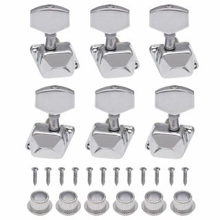 LIANHATA ギター用 ペグ 6個セット 3L＆3Rギターペグ シルバー メ