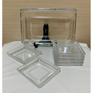 【未使用品】ガラス食器セット　皿　オードブルセット(食器)