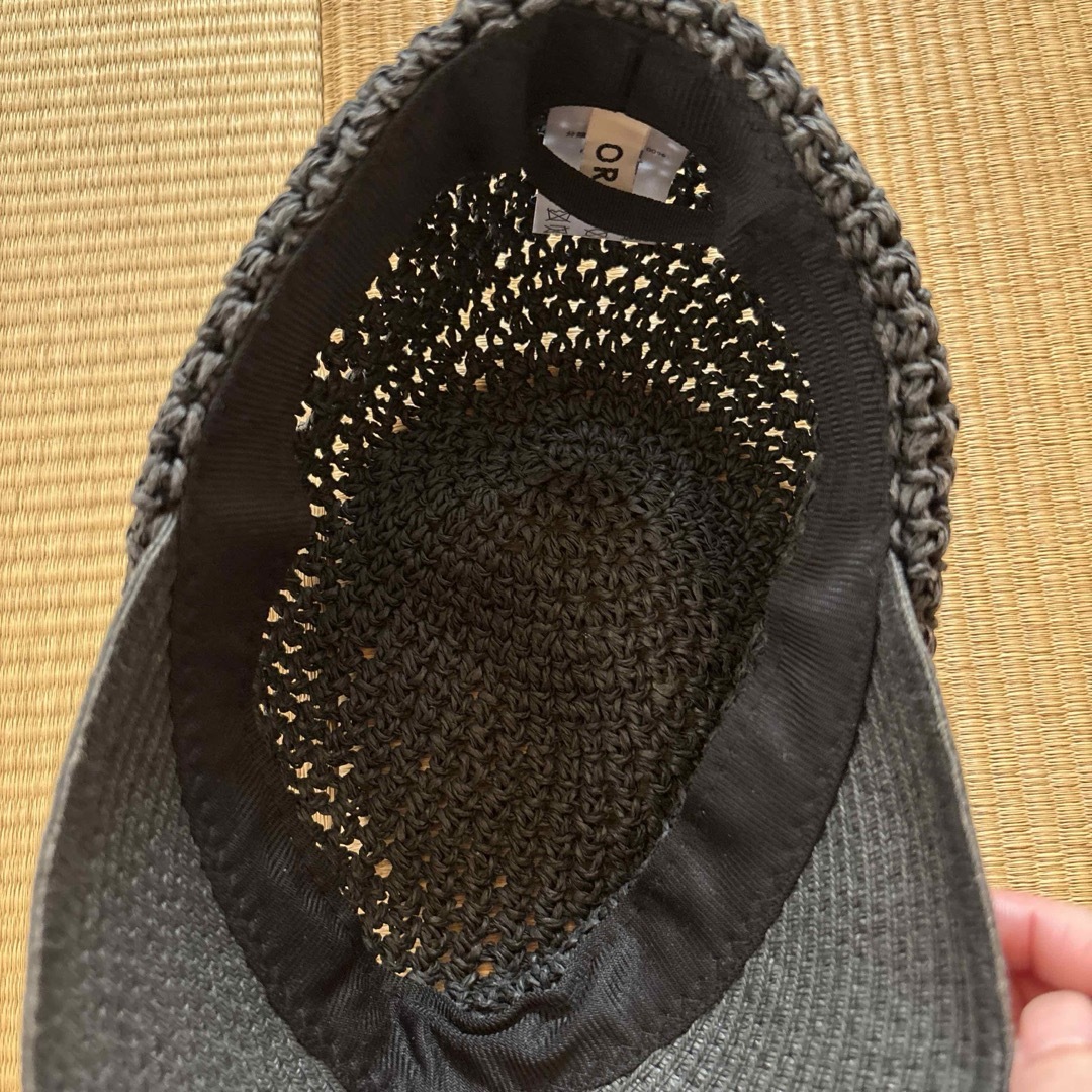 ORIENT★黒★ペーパーハット★キャップ★帽子 レディースの帽子(キャップ)の商品写真