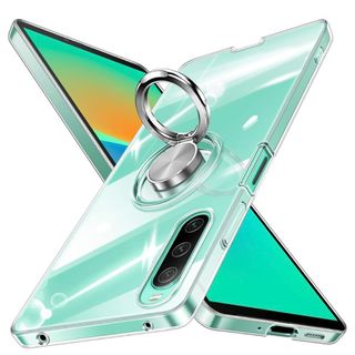 Xperia 10 IVケース リング 透明　tpu 耐衝撃 滑り止め シリコン(Androidケース)