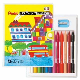 ぺんてる クレヨン色えんぴつ パスティック GC1-12D 12色(その他)