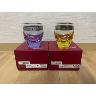 バカラ(Baccarat)の未使用 Moser モーゼル Bar バー 青紫・黄 ２客セット(タンブラー)