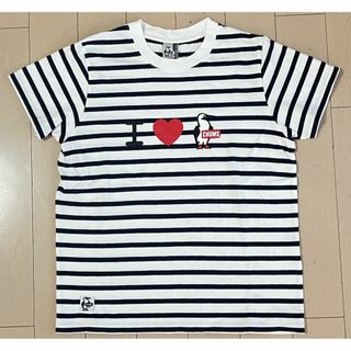 チャムス(CHUMS)のチャムス レディース 半袖 Tシャツ 白 ボーダー Lサイズ Mサイズ相当(Tシャツ(半袖/袖なし))