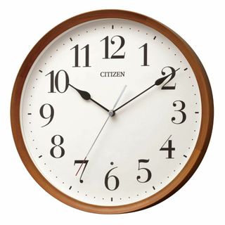 【特価商品】リズム(RHYTHM) シチズン 掛け時計 茶色 電波時計 アナログ(置時計)