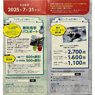 フジメディアホールディングス株主優待(水族館)