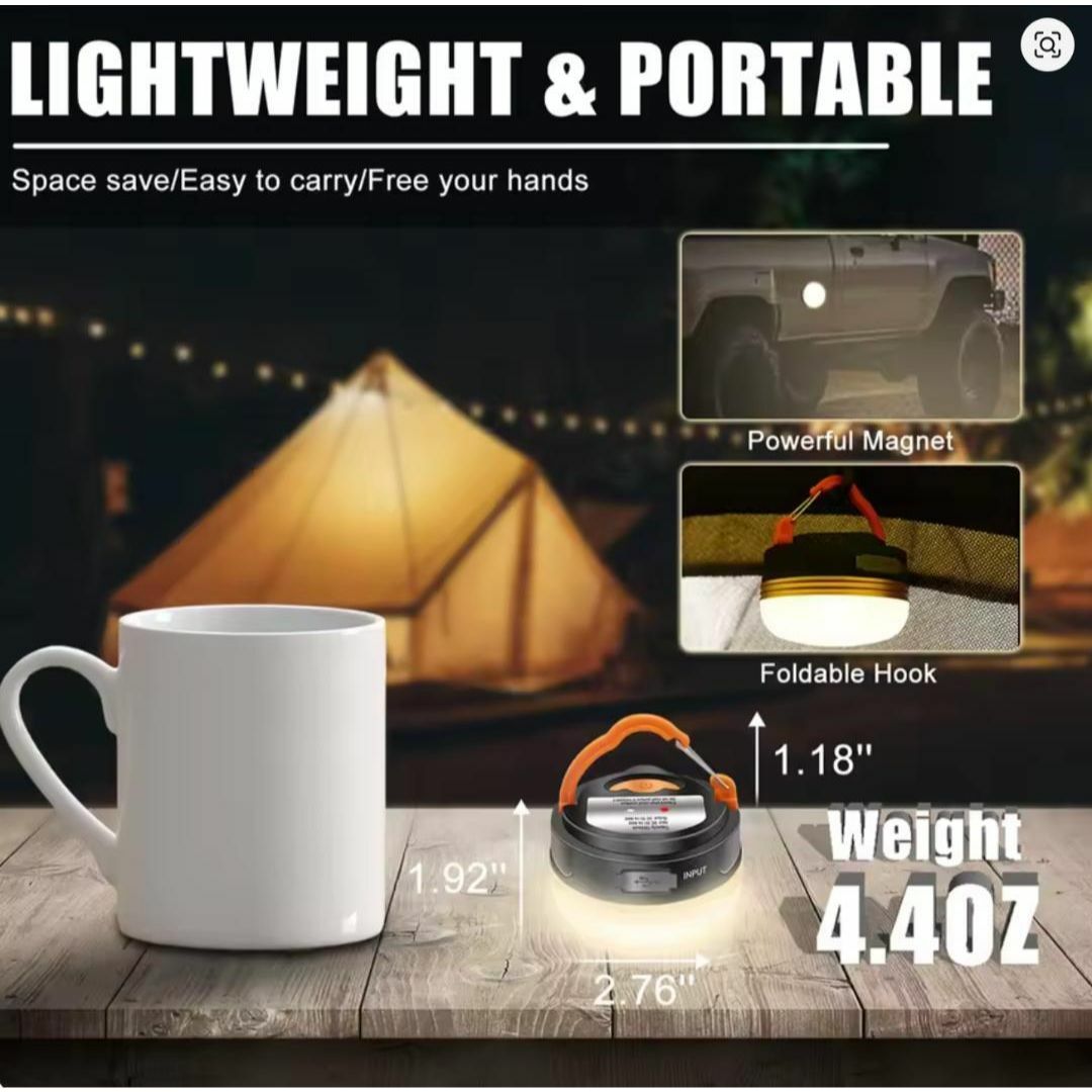 新品2個セット LEDキャンプランタン テントランプ USB 充電式 スポーツ/アウトドアのアウトドア(ライト/ランタン)の商品写真