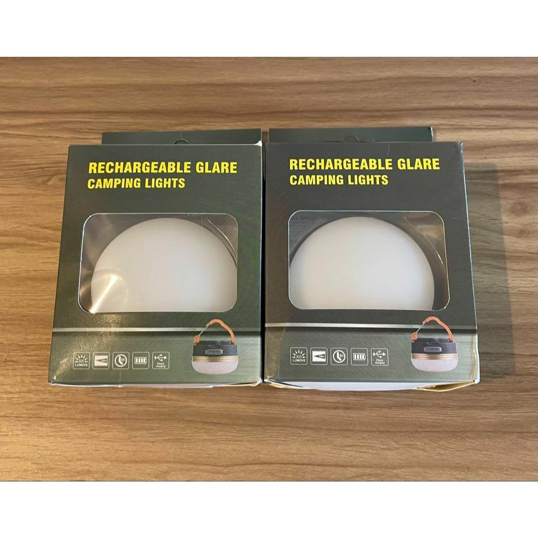 新品2個セット LEDキャンプランタン テントランプ USB 充電式 スポーツ/アウトドアのアウトドア(ライト/ランタン)の商品写真