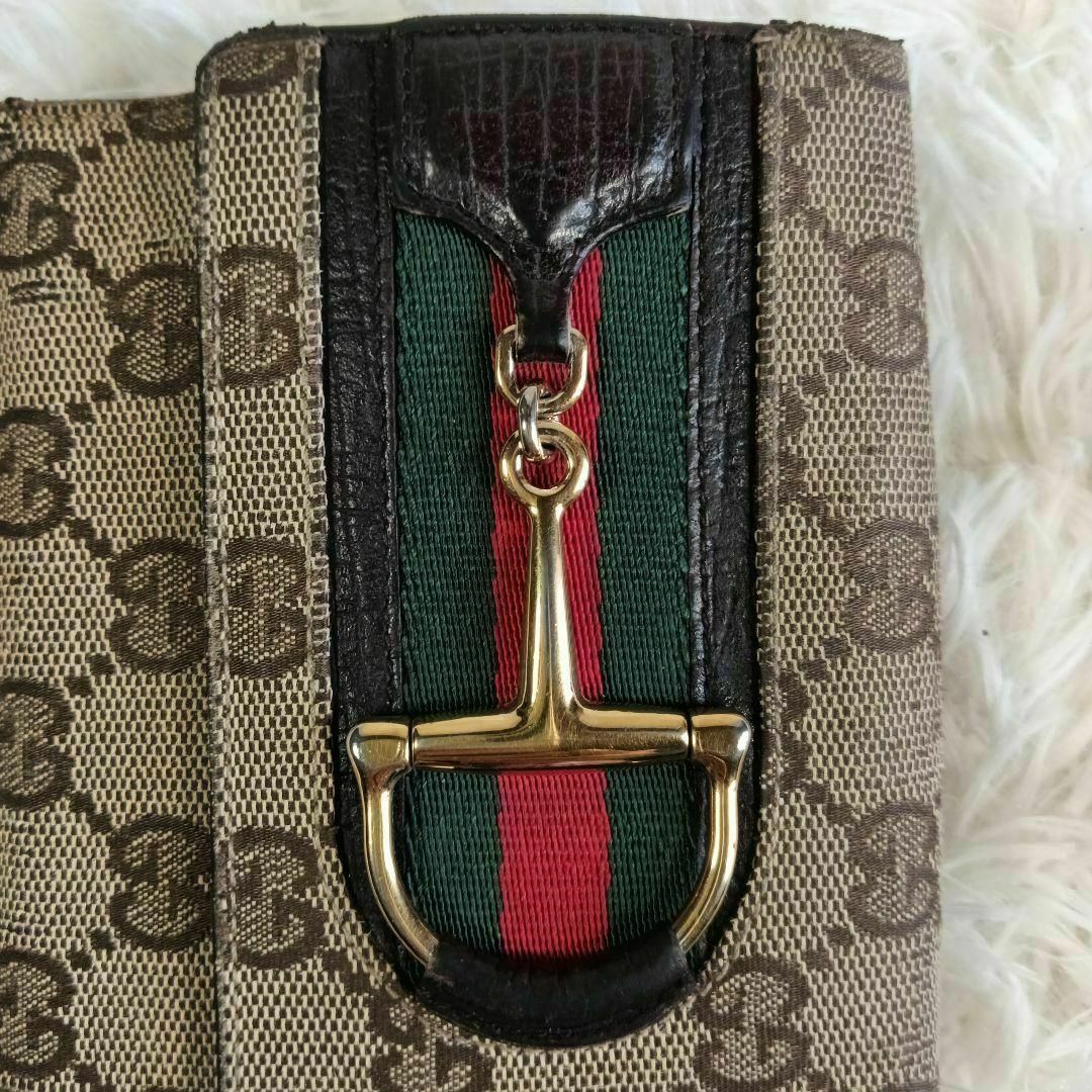 グッチ GUCCI シェリーライン 二つ折り財布 GG柄 総柄 キャンバス