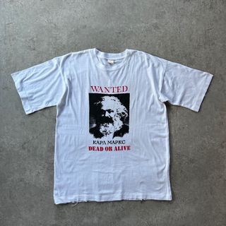 ヴィンテージ(VINTAGE)の80s90s カールマルクス 偉人tシャツ ホワイト L ソ連(Tシャツ/カットソー(半袖/袖なし))